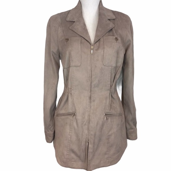 Yansi Fugel Jackets & Blazers - Yansi Fugel  utility safari suede long jacket S